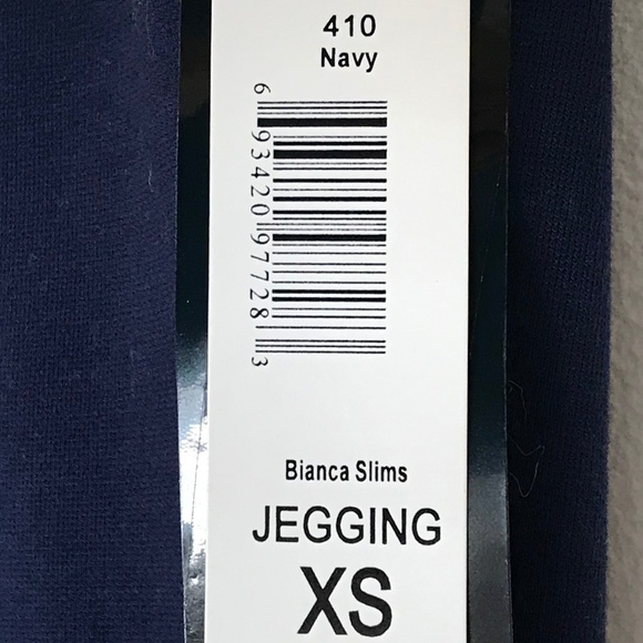 NWT Bianca Nygard Slims Dark Blue Jeggings With Gold Tone Details - Picture 7 of 8